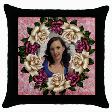 Roses And Lace Throw Pillow 2 By Deborah Front