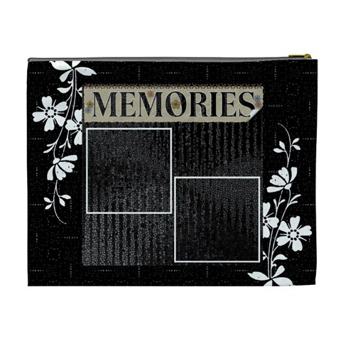Memories Black Xl Cosmetic Bag By Lil Back
