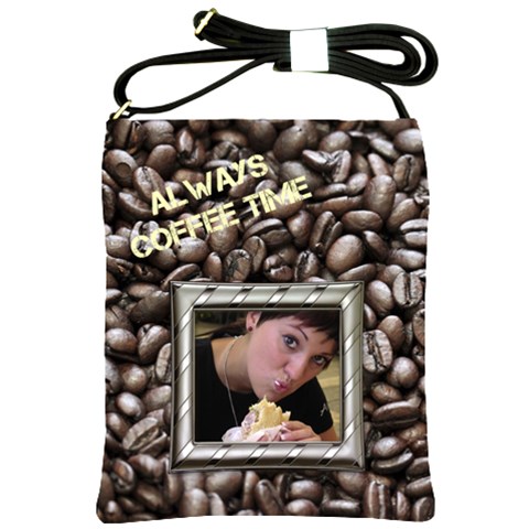 Coffee Time Shoulder Sling Bag By Deborah Front