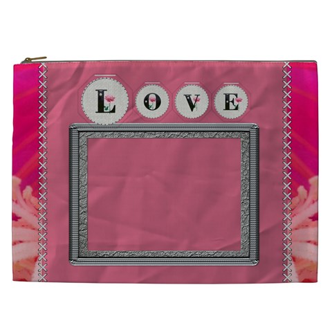 Pink Love Xxl Cosmetic Bag By Lil Front