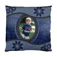 Denim Floral Cushion Case (1 Sided) - Standard Cushion Case (One Side)