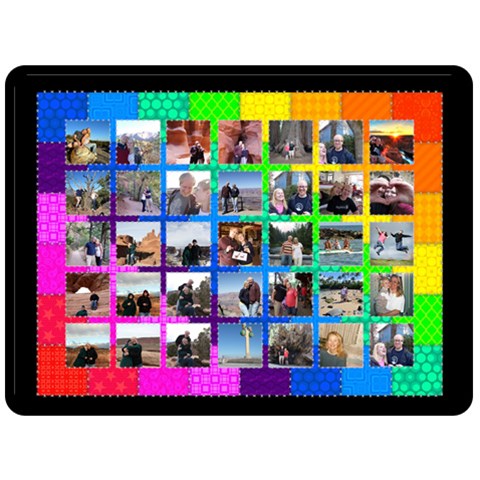 Rainbow Stitch Queen Sz Quilt 80 x60  Blanket Front