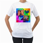 Stitched Quilted Rainbow - Women s T-Shirt (White) (Two Sided)