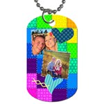 Stitched Quilted Rainbow - Dog Tag (One Side)