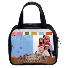 fun, kids, flowers, happy, child - Classic Handbag (Two Sides)