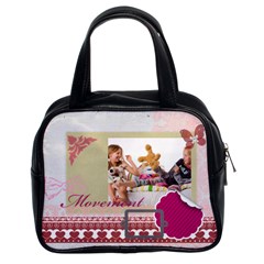 fun, kids, flowers, happy, child - Classic Handbag (Two Sides)