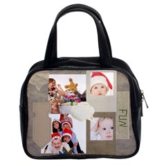 fun, kids, flowers, happy, child - Classic Handbag (Two Sides)