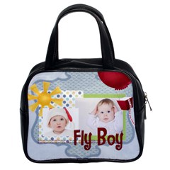 fun, kids, flowers, happy, child - Classic Handbag (Two Sides) fun, kids, flowers, happy, child - Classic Handbag (Two Sides)