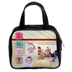 fun, kids, flowers, happy, child - Classic Handbag (Two Sides) fun, kids, flowers, happy, child - Classic Handbag (Two Sides)