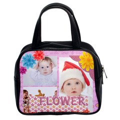 fun, kids, flowers, happy, child - Classic Handbag (Two Sides)