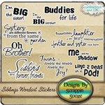 Siblings Wordart Stickers