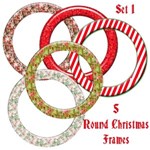 5 Round Christmas Frames - Set 1 5 Round Christmas Frames - Set 1