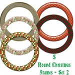 5 Round Christmas Frames - Set 2 5 Round Christmas Frames - Set 2