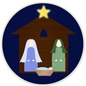 nativity in circle frame