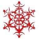 Red sparkle snowflake2