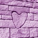 stone heart  purple12 x 12