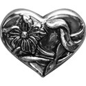 heart button silver