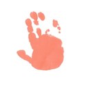 orange hand print