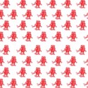 WHITE WITH RED BOTS