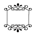 large black scroll frame