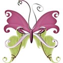 A sButterfly-paper green_purple