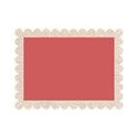 beige rectangle scolllop frame