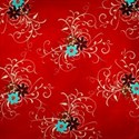 grateful floral swirls red