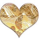 Heart palm leav gold puff lt
