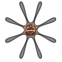 metal flower brown diamond