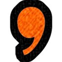 Orange on Black Symbol Comma