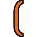 Orange on Black Symbol Parenthesis Left