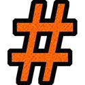 Orange on Black Symbol Number Sign