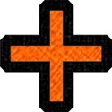 Orange on Black Symbol Plus Sign