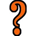 Orange on Black Symbol Question Mark