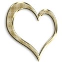 gold skew heart