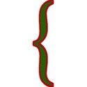 TCasey Green on Red Symbol Bracket 2 Left