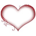 red glitter vignette heart