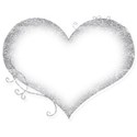 silver glitter heart