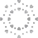 silver glitter round hearts overlay