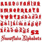 52 FREE Snowflake Chistmas Alphabets