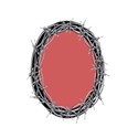 barbwire frame oval