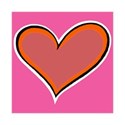 Dark Orange Heart Frame 3