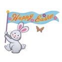 happy easter bunny banner & butterfly