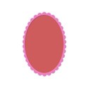 oval scallop frame pink