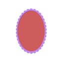 oval scallop frame purple