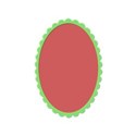 oval scallop frame green