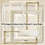 Vintage Antique Ivory Frames & Lace edge