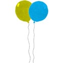 two baloon yellow and blue