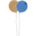 two baloon gold and blue