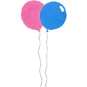 two baloon pink and blue